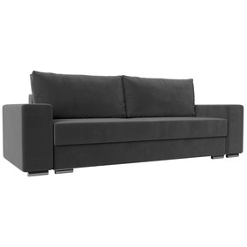 Прямой диван «Дрезден», механизм пантограф, велюр, цвет серый