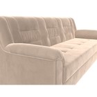 Прямой диван «Карелия», механизм дельфин, велюр, цвет бежевый  (артикул 9555237)  большой выбор товаров оптом и в розницу по низким ценам с доставкой