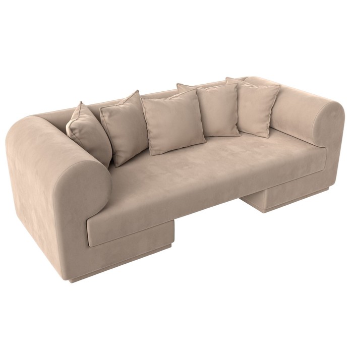 Прямой диван «Кипр», велюр, цвет бежевый - фото 1911899645