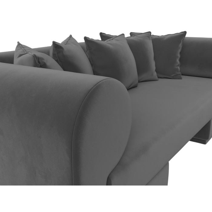Прямой диван «Кипр», велюр, цвет серый - фото 1911899652