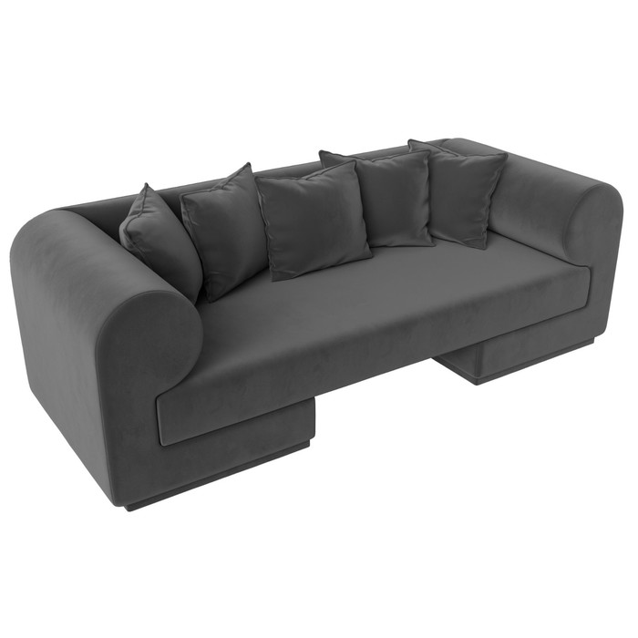 Прямой диван «Кипр», велюр, цвет серый - фото 1911899653