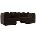Прямой диван «Кипр», микровельвет, цвет коричневый - фото 298716606