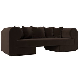 Прямой диван «Кипр», микровельвет, цвет коричневый