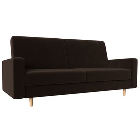 Прямой диван «Бонн», механизм книжка, микровельвет, цвет коричневый