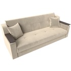 Прямой диван «Сенатор», ППУ, механизм книжка, микровельвет, цвет бежевый - Фото 5