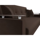 Прямой диван «Сенатор», механизм книжка, микровельвет, цвет коричневый - Фото 4