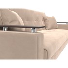 Прямой диван «Сенатор», ППУ, механизм книжка, велюр, цвет бежевый  (артикул 9555267)  большой выбор товаров оптом и в розницу по низким ценам с доставкой