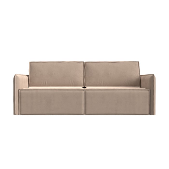 Прямой диван «Либерти», механизм еврокнижка, велюр, цвет бежевый - Фото 1