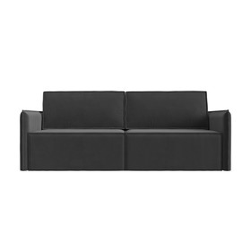 Прямой диван «Либерти», механизм еврокнижка, велюр, цвет серый