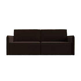 Прямой диван «Либерти», механизм еврокнижка, микровельвет, цвет коричневый