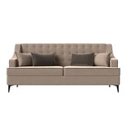 Прямой диван «Марк», велюр, цвет бежевый / коричневый - Фото 2