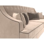 Прямой диван «Марк», велюр, цвет бежевый / коричневый - Фото 4