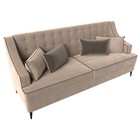Прямой диван «Марк», велюр, цвет бежевый / коричневый - Фото 5