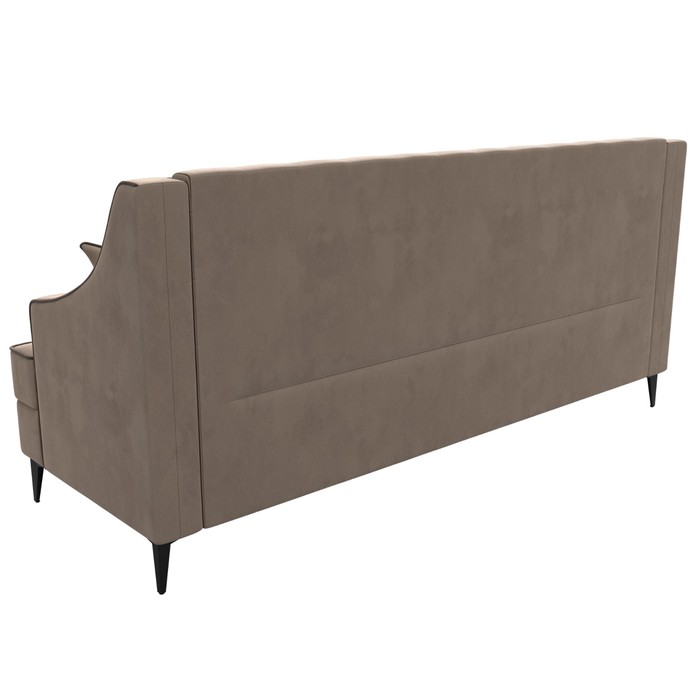 Прямой диван «Марк», велюр, цвет бежевый / коричневый - фото 1910591660