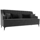 Прямой диван «Марк», велюр, цвет серый / чёрный - фото 298716624