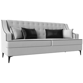 Прямой диван «Марк», экокожа, цвет белый / чёрный