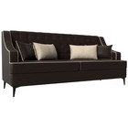 Прямой диван «Марк», экокожа, цвет коричневый / бежевый - фото 298402655