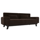 Прямой диван «Мюнхен», микровельвет, цвет коричневый - фото 298402687
