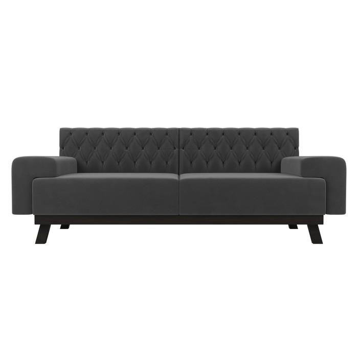 Прямой диван «Мюнхен Люкс», велюр, цвет серый - фото 1885590619