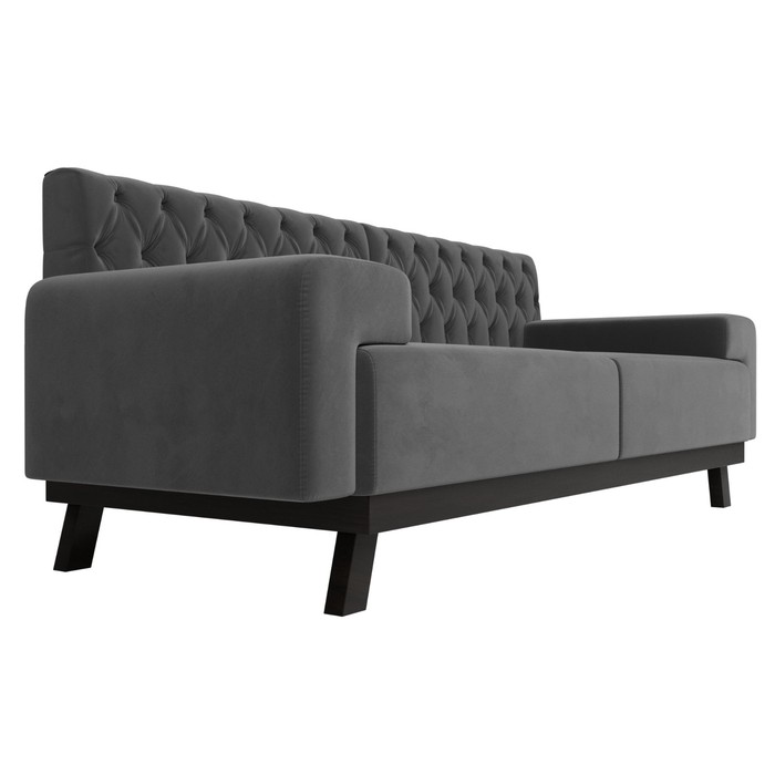 Прямой диван «Мюнхен Люкс», велюр, цвет серый - фото 1885590620