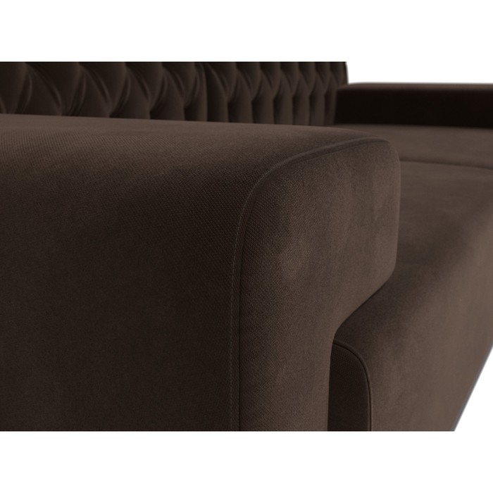 Прямой диван «Мюнхен Люкс», микровельвет, цвет коричневый - фото 1885590637