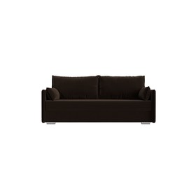 Прямой диван «Сайгон», механизм еврокнижка, микровельвет, цвет коричневый
