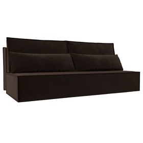 Прямой диван «Фабио Лайт», механизм еврокнижка, микровельвет, цвет коричневый