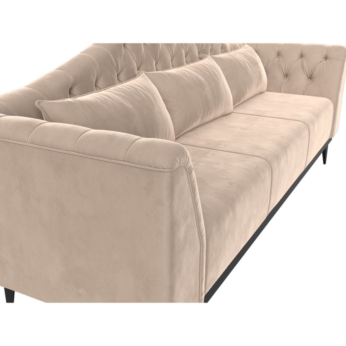 Прямой диван «Флорида», велюр, цвет бежевый - фото 1885590675