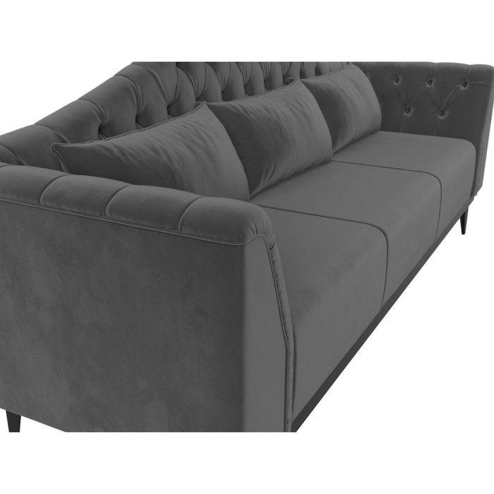 Прямой диван «Флорида», велюр, цвет серый - фото 1885590683