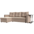 Диван угловой «Атланта лайт», левый угол, механизм еврокнижка, велюр, цвет бежевый - Фото 4