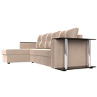 Диван угловой «Атланта лайт», левый угол, механизм еврокнижка, велюр, цвет бежевый - Фото 6