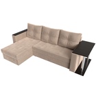 Диван угловой «Атланта лайт», левый угол, механизм еврокнижка, велюр, цвет бежевый - Фото 8
