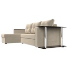 Угловой диван «Атланта лайт», левый угол, механизм еврокнижка, микровельвет, цвет бежевый - Фото 3