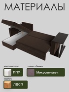 Диван угловой «Атланта лайт», левый угол, еврокнижка, микровельвет, цвет коричневый - Фото 3