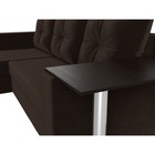 Угловой диван «Атланта лайт», левый угол, еврокнижка, микровельвет, цвет коричневый - Фото 4