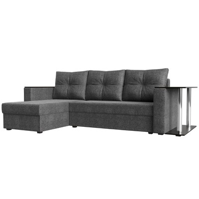 Угловой диван «Атланта лайт», левый угол, механизм еврокнижка, рогожка, цвет серый