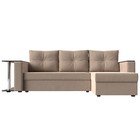 Угловой диван «Атланта лайт», правый угол, механизм еврокнижка, велюр, цвет бежевый - Фото 2