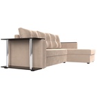 Диван угловой «Атланта лайт», правый угол, механизм еврокнижка, велюр, цвет бежевый - Фото 6
