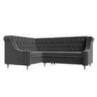 Угловой диван «Бронкс», левый угол, велюр, цвет серый / кант бежевый - фото 298402857