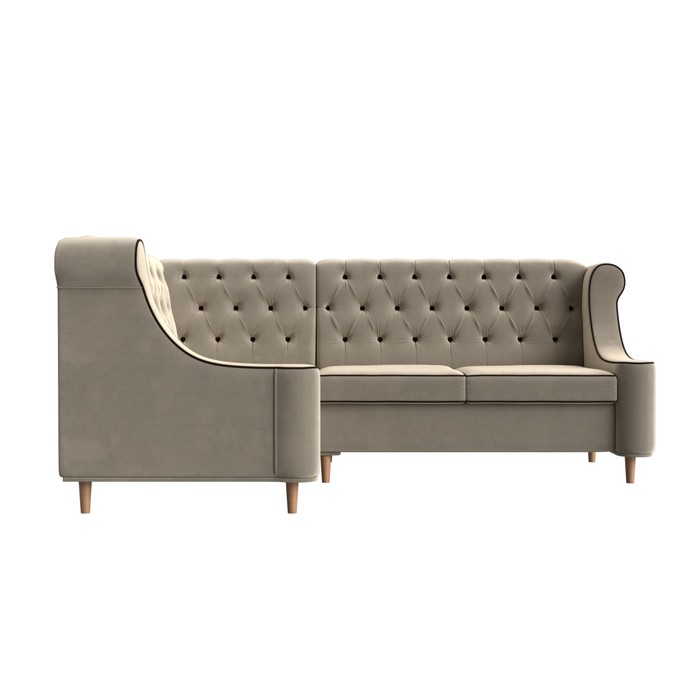 Угловой диван «Бронкс», левый угол, микровельвет, цвет бежевый - фото 1884119654