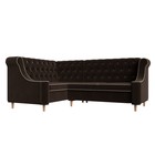 Угловой диван «Бронкс», левый угол, микровельвет, цвет коричневый - фото 298402877