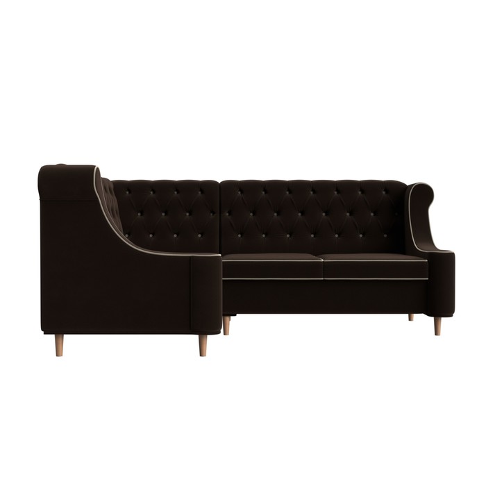 Угловой диван «Бронкс», левый угол, микровельвет, цвет коричневый - фото 1884119664