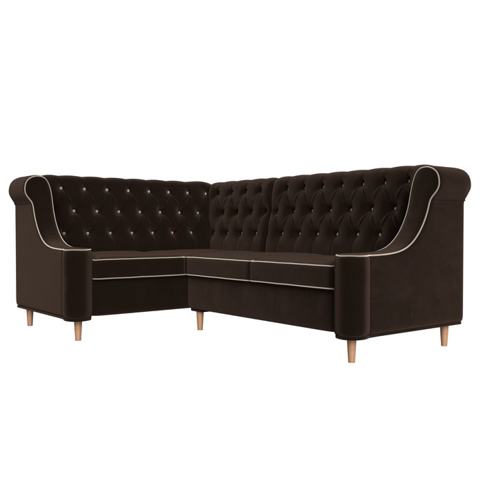 Угловой диван «Бронкс», левый угол, микровельвет, цвет коричневый - фото 1884119665