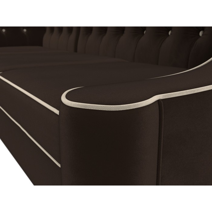 Угловой диван «Бронкс», левый угол, микровельвет, цвет коричневый - фото 1884119666