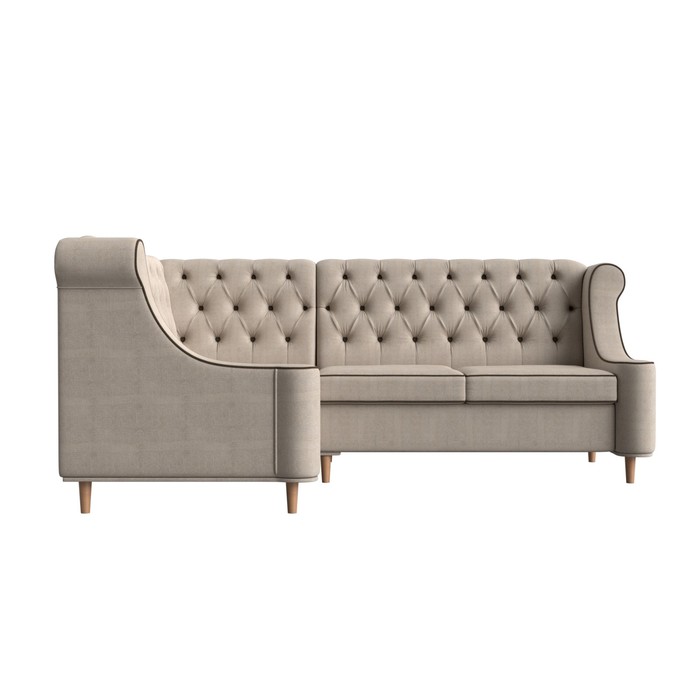 Угловой диван «Бронкс», левый угол, рогожка, цвет бежевый - фото 1885590773