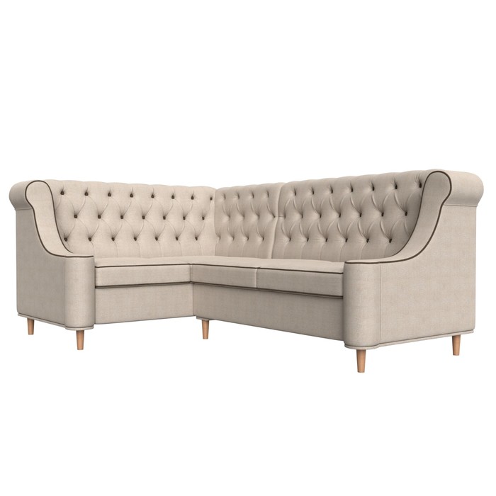 Угловой диван «Бронкс», левый угол, рогожка, цвет бежевый - фото 1911899975