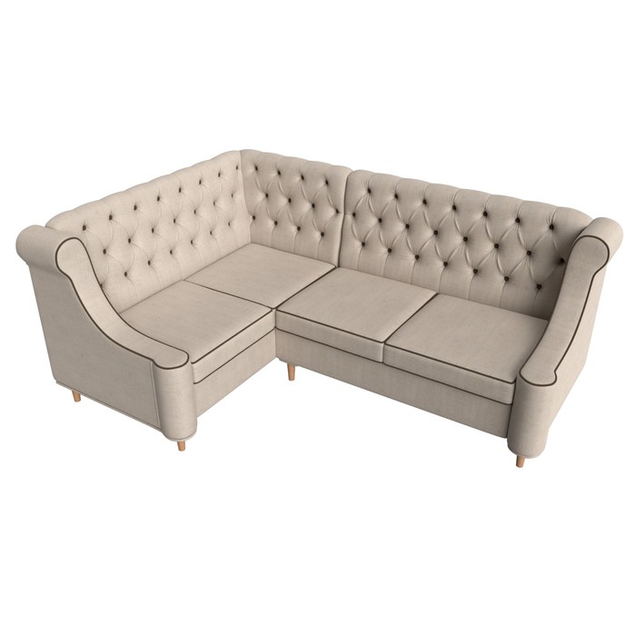 Угловой диван «Бронкс», левый угол, рогожка, цвет бежевый - фото 1911899977