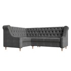 Угловой диван «Бронкс», левый угол, рогожка, цвет серый / кант коричневый - фото 298716690