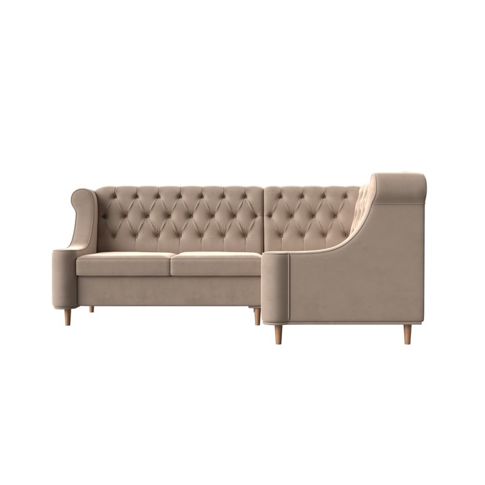 Угловой диван «Бронкс», правый угол, велюр, цвет бежевый - фото 1911899994