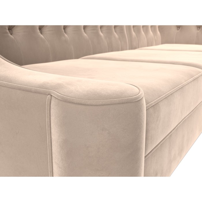 Угловой диван «Бронкс», правый угол, велюр, цвет бежевый - фото 1911899996